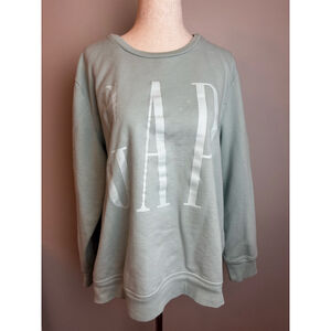 Women's GAP Light Green Logo Sweatshirt XL mint crewneck preppy casual cute